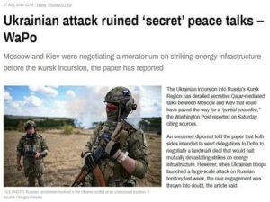 Was Qatar Secretly Mediating A Partial Russian-Ukrainian Ceasefire Before Kursk?