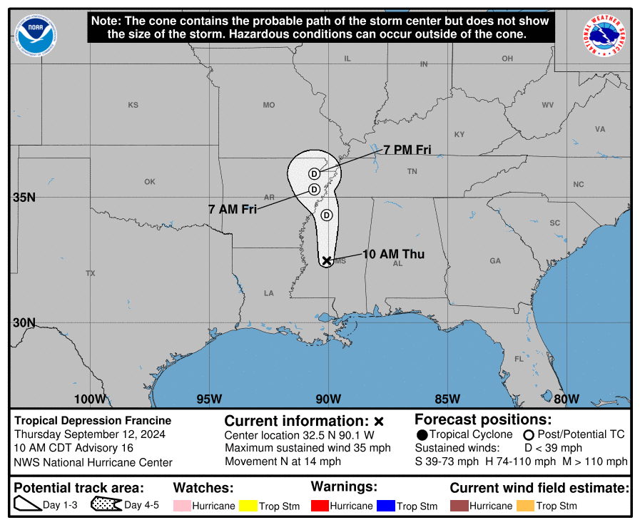 POST-TROPICAL CYCLONE FRANCINE