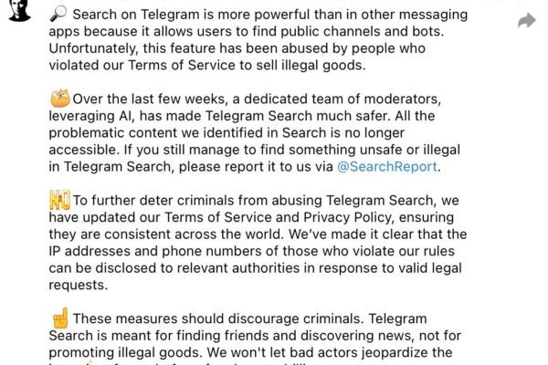 Telegram adjusts terms of service, to report violators to ‘relevant authorities’