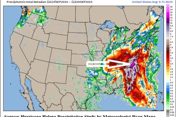 Hurricane Helene Dumped 20 Trillion Gallons of Rain, Destroying Entire Towns in Western North Carolina, Hundreds of Miles from any Coastline