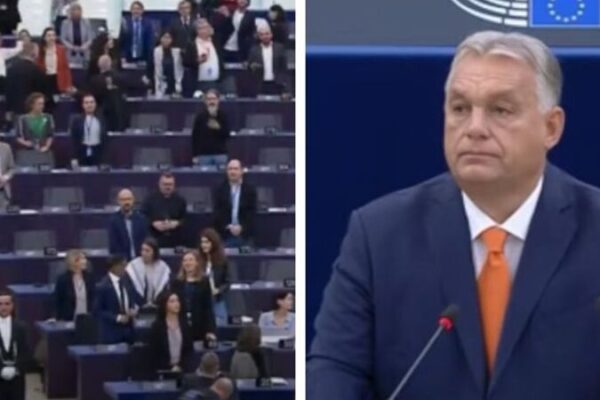 Leftist MPs interrupt Hungarian prime minister’s speech by singing Antifa anthem in EU parliament