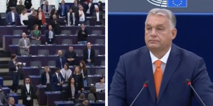 Leftist MPs interrupt Hungarian prime minister’s speech by singing Antifa anthem in EU parliament