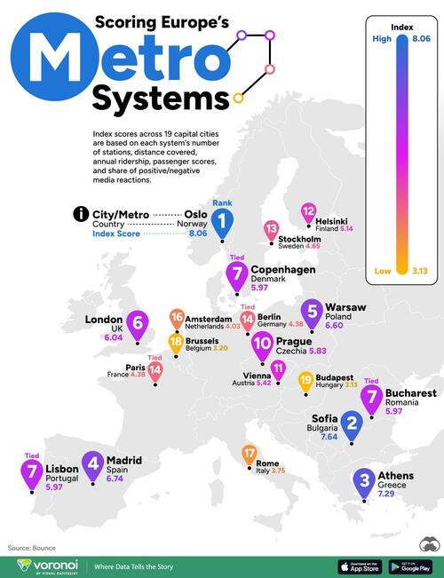 These Are The Best Metro Systems Across European Capital Cities