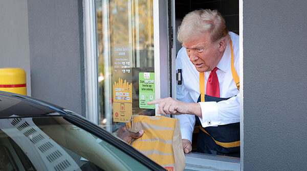 Trump Serves Customers at a McDonald's Drive-Thru in Philadelphia