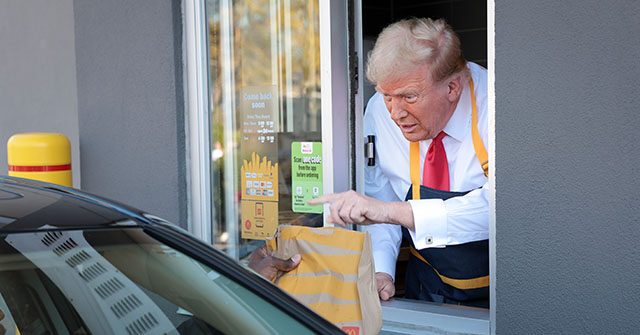 Trump Serves Customers at a McDonald's Drive-Thru in Philadelphia