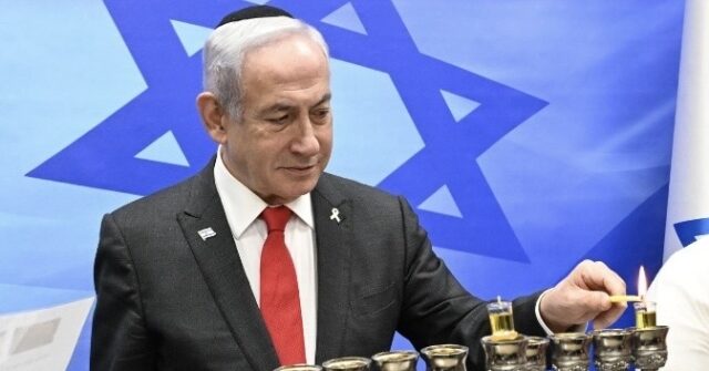 Netanyahu Warns Houthis as He Lights First Candle of Hanukkah