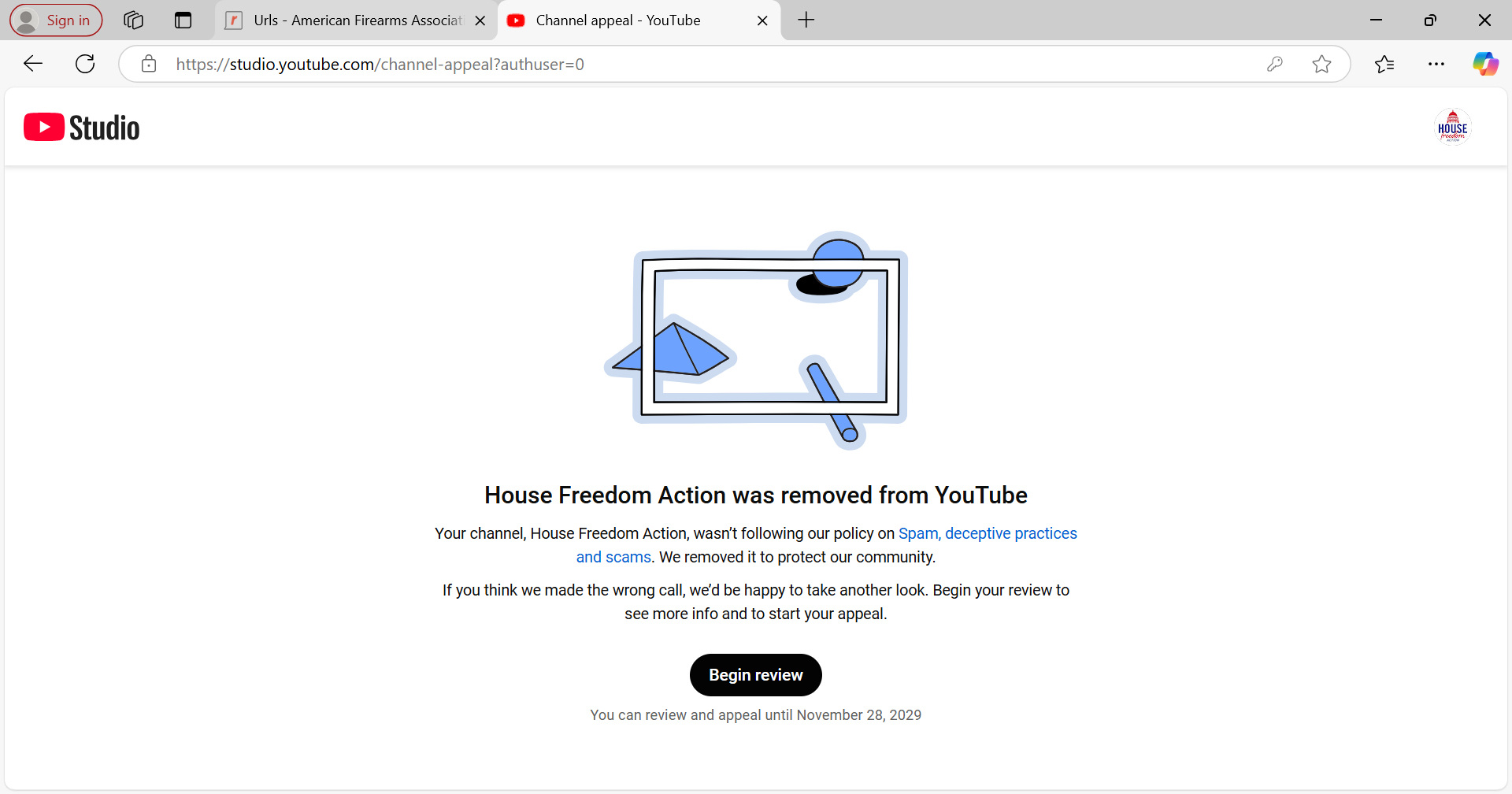 YouTube Removes House Freedom Action’s Page for ‘Deceptive Practices’